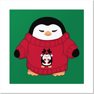 PENGUIN CHRISTMAS SWEATER Posters and Art